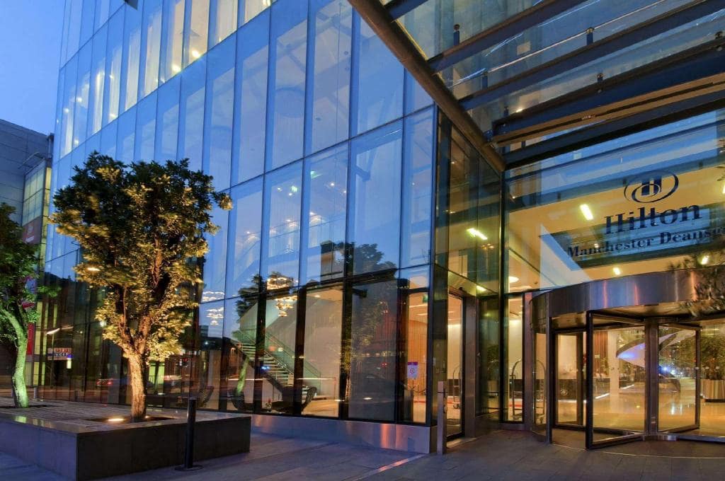 Hilton Hotel Deansgate entrance doors