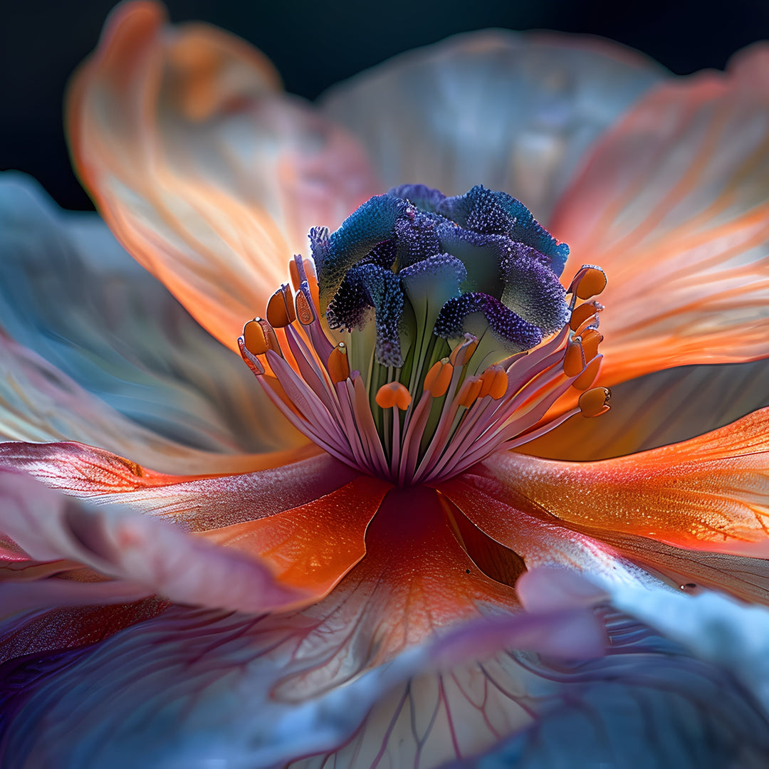 Close up image of a colourful blooming flower